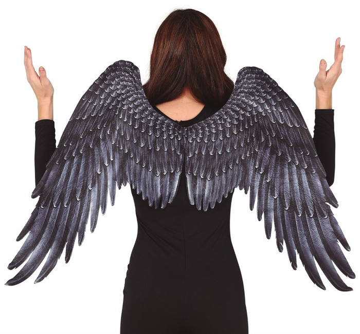 Skrzydła anioła demona CZARNE realistyczne 74 cm