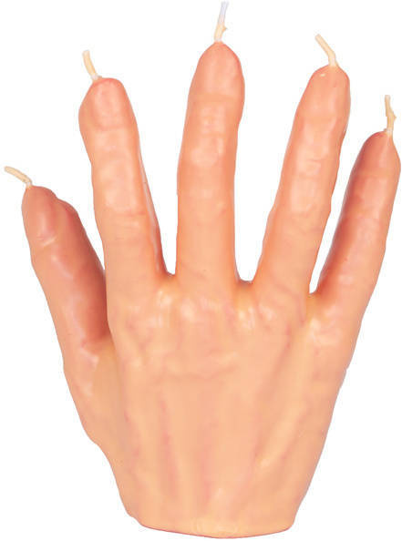 Świeczka Halloweenowa dłoń krew 16 cm