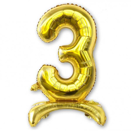 BALON foliowy stojący CYFRA złota XL 75 cm