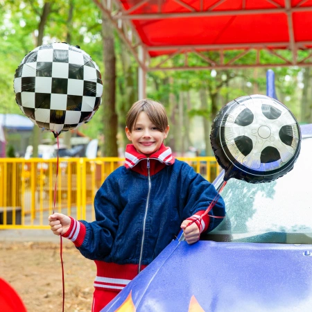 Balon foliowy okrągły Racing Car Flaga w szachownicę