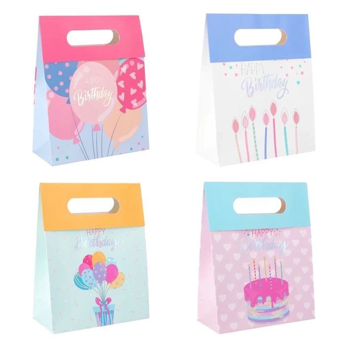 Torebka prezentowa urodzinowa Happy Birthday 32x26x10 cm MIX wzorów