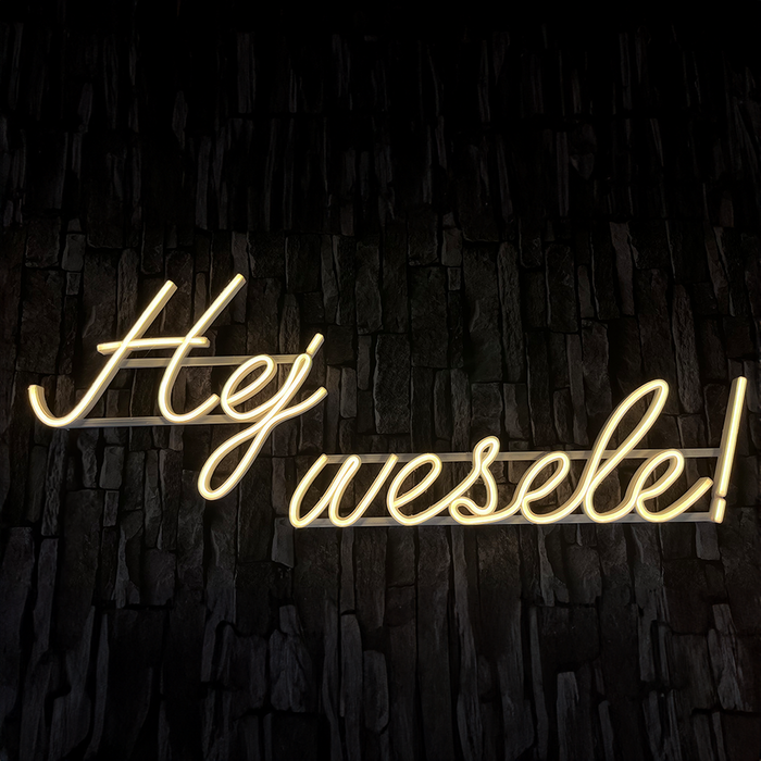 Napis LED neon - Hej wesele!