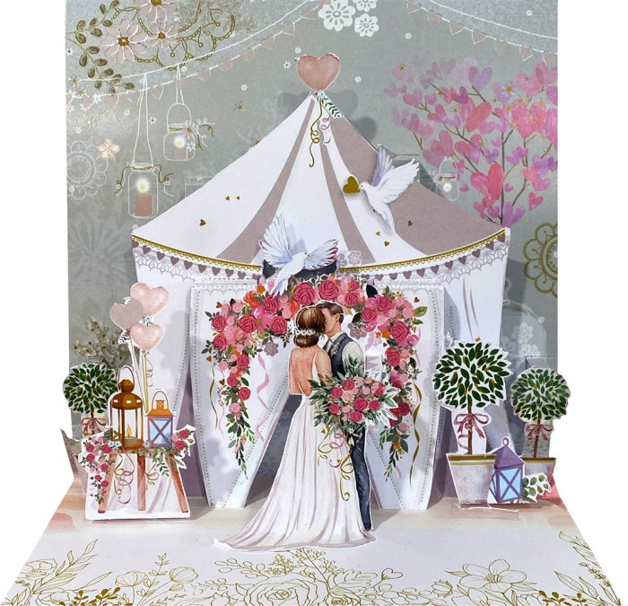 Kartka okolicznościowa 3D przestrzenna Ślub