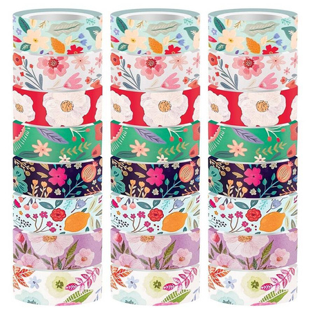 Taśma dekoracyjna GARDEN mix wzorów kwiatowych 5m 1 szt.