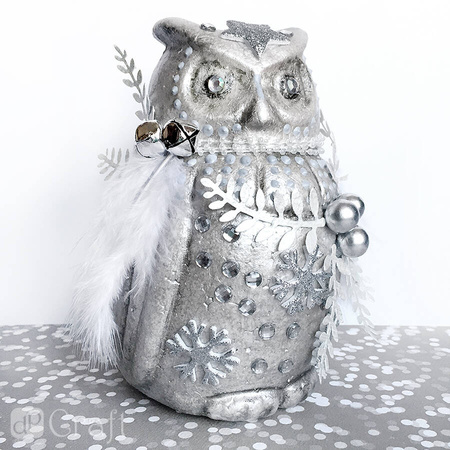 Naklejki z pianki z brokatem ŚNIEŻYNKI 12 szt