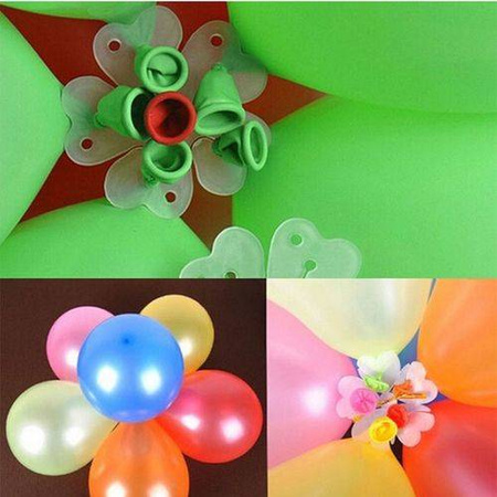 Łącznik klips do balonów, dekoracji balonowych KWIATEK 1 szt.