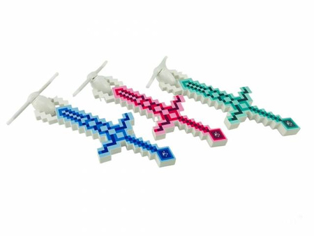 Miecz MINECRAFT Efekty świetlne i dźwiękowe 39 cm MIX