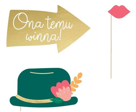 Foto rekwizyty Ślub ze złotymi akcentami 12 szt