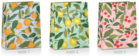 Torebka prezentowa Owoce 23x18x10 cm wzory do wyboru