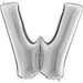 Balon foliowy litera W alfabet srebrna 40 cali