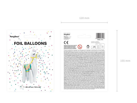 Lama stojący balon foliowy 39x61 cm
