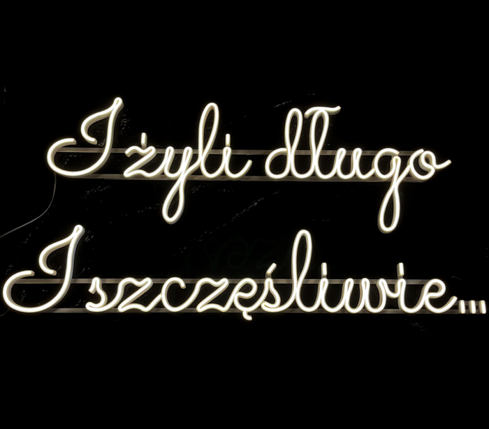 Napis LED neon - I żyli długo i szczęśliwie..