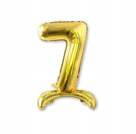 BALON foliowy stojący CYFRA złota XL 75 cm