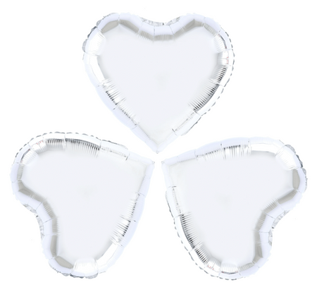 Serce czerwone lub srebrne balon foliowy 9" zestaw 3 szt.