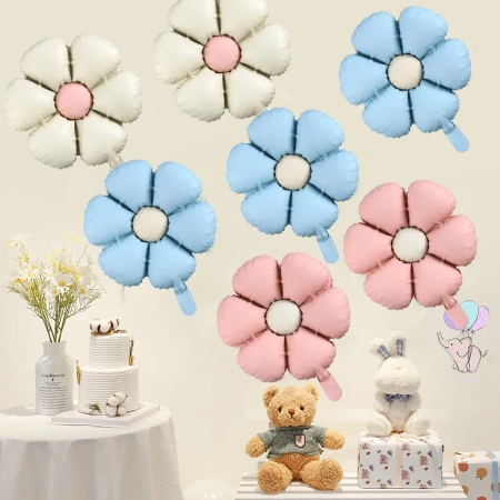 BALON FOLIOWY kwiatek niebieski 47,5 x 59,5 cm