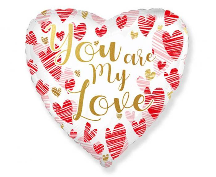 Balon foliowy serce You are My Love WALENTYNKI 18 cali