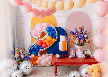 Szablon Forma foliowa do balonów cyfra 2 srebrna, 126 cm