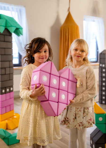 Duże klocki piankowe magnetyczne TUKI zestaw BUILDER 43 elementy