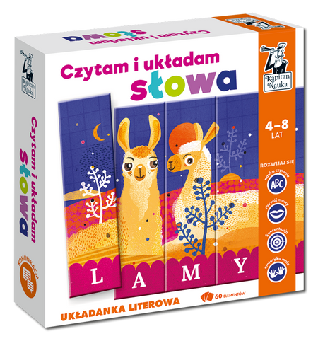 CZYTAM I UKŁADAM SŁOWA UKŁADANKA LITEROWA GRA KAPITAN NAUKA