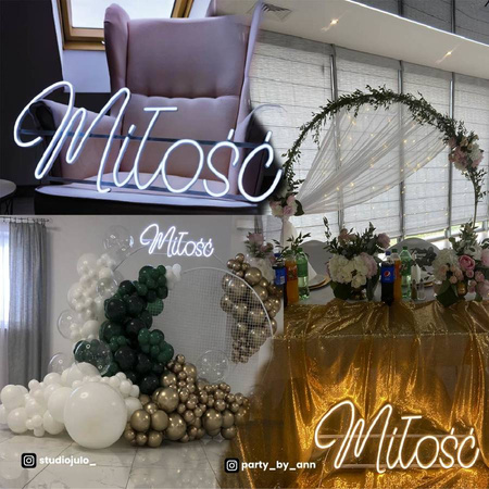 Napis LED neon - Miłość