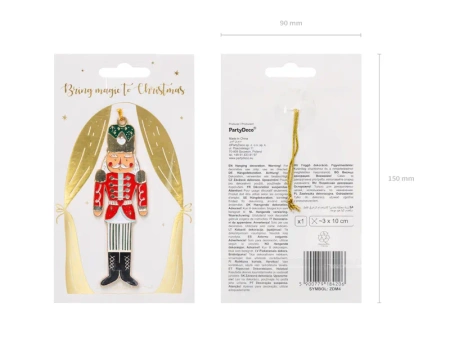 Zawieszka na choinkę metalowa Dziadek do Orzechów 1 szt.