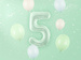Balon foliowy CYFRA 5 pastelowy zielony 72 cm