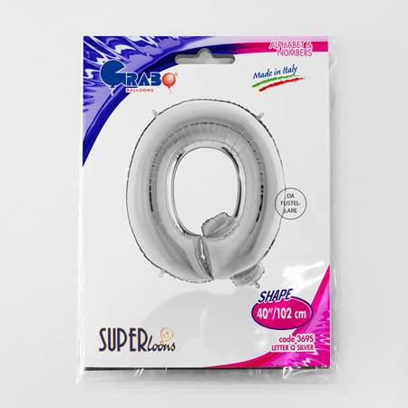 Balon foliowy litera Q alfabet srebrna 40 cali