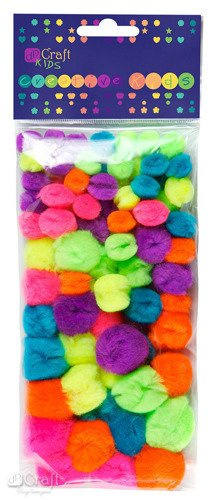 Pompony akrylowe MIX NEON 78 szt