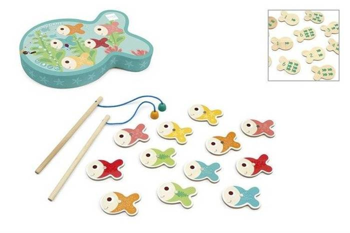 Gra drewniana dla dzieci Łowimy Rybki na magnes