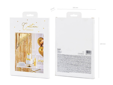Kurtyna Party wisząca 90 x 250 cm ciemne złoto