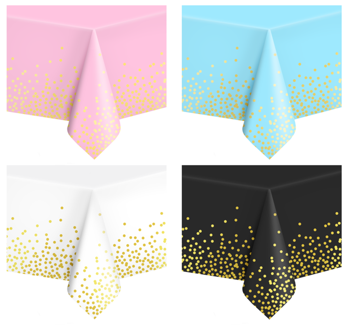 Obrus foliowy w konfetti różne kolory 137x274 cm