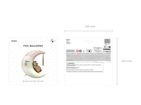 Balon foliowy Miś na księżycu różowy 80x98 cm