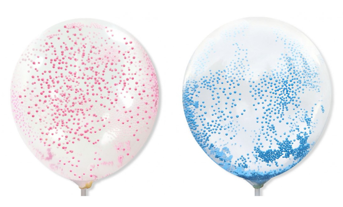 Balon przezroczysty z piankowymi kuleczkami 1 szt. - kolor do wyboru