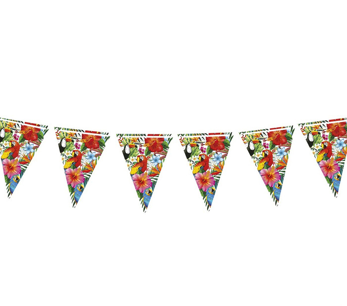 Baner Girlanda papierowa HAWAII hawajskie wzory kwiaty 300 cm