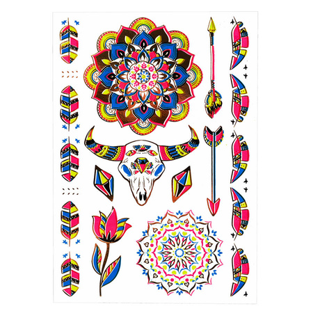 Tatuaże zmywalne/ wodne fluorescencyjne UV mix wzorów