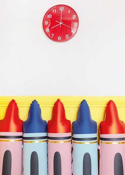 Balon foliowy Kredka, czerwona, 23x104 cm