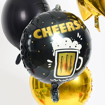 Balon foliowy okrągły Cheers! Piwo 45 cm