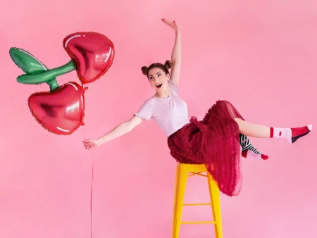 Balon foliowy czerwone wiśnie, 88x73cm 1 szt.