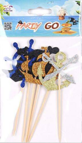 Toppery na tort piraci 6szt. 13 cm