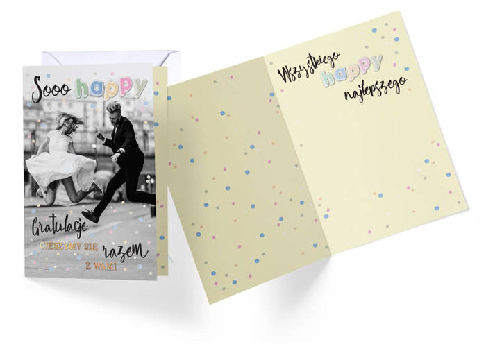 Kartka okolicznościowa 3D SO HAPPY ślub gratulacje