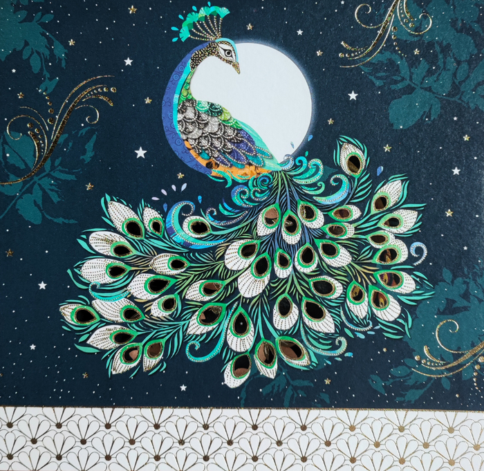 Kartka okolicznościowa ażurowa Paw uniwersalna