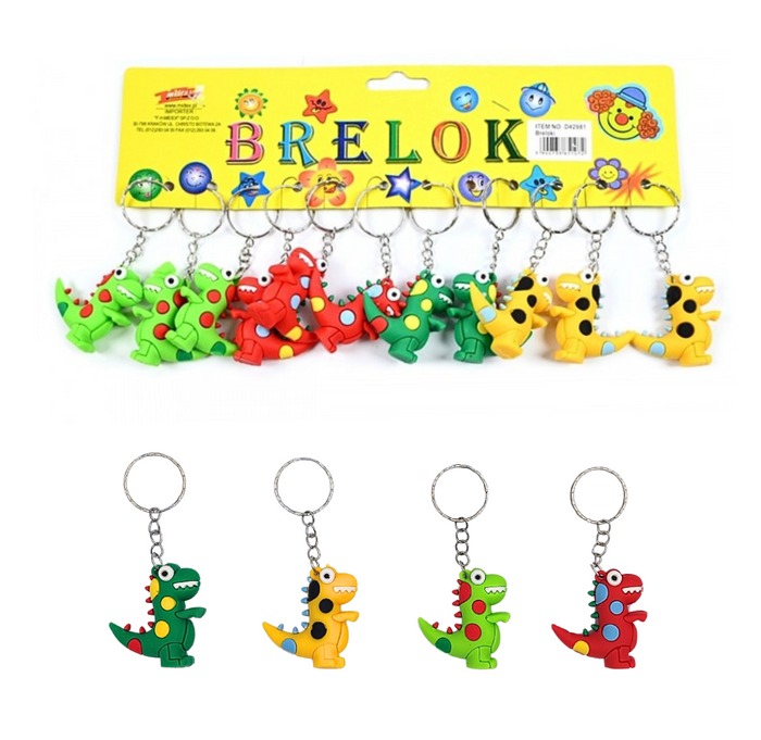 Brelok silikonowy Smok Dinozaur mix kolorów