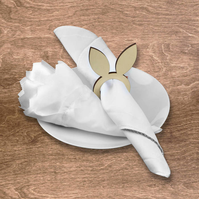 Wielkanocne obrączki na serwetki Zajączki 4 szt.