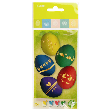 Barwniki do jajek wielkanocnych 5 kolorów ze złotymi naklejkami