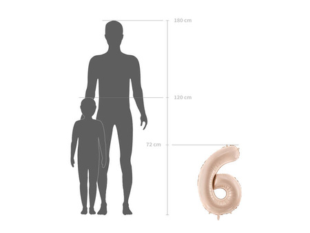 Balon foliowy CYFRA 6 pastelowy fioletowy 72 cm