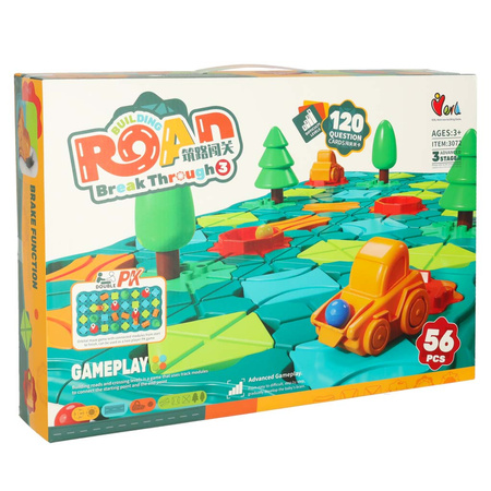 Gra logiczna planszowa labirynt tor przeszkód 56 el.