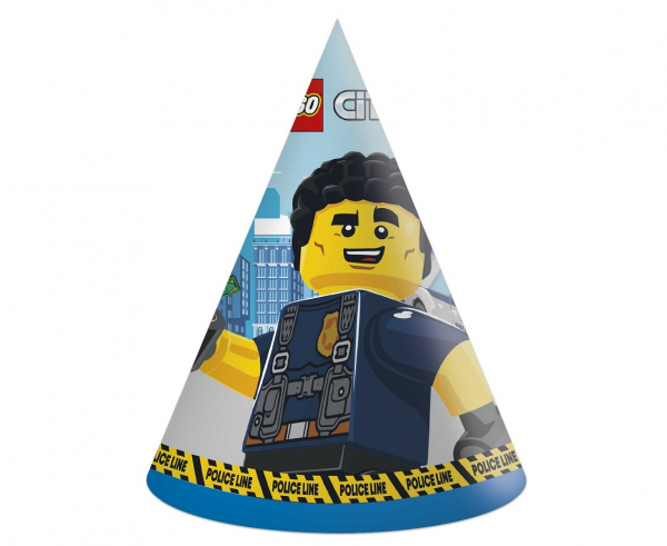 Czapeczki papierowe Lego City 6 szt.