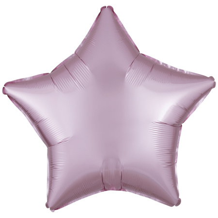 Gwiazdka satynowa balon foliowy 19 cali/ 48 cm różowy pastelowy