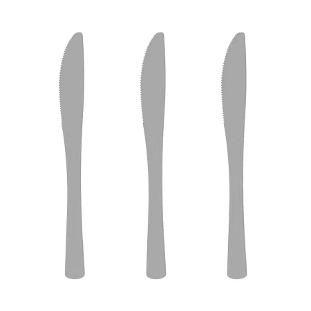 Noże plastikowe 17 cm 10 szt. złote / srebrne