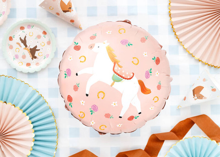 Balon foliowy okrągły koń konik 45 cm